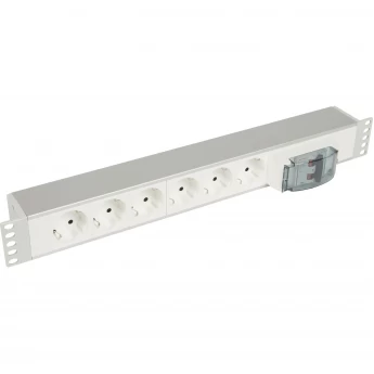 Блок LEGRAND 19" 6 розеток 2К+З+MCB нем.ст. белый