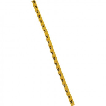 Маркер LEGRAND Duplix чёрная маркировка на желтом фоне заглавная буква V