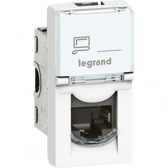 Розетка LEGRAND RJ 45 Программа Mosaic категория 6a UTP 1 модуль белый