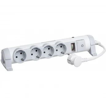 Многорозеточный блок LEGRAND 'Комфорт и безопасность' 4 x 2К+З с кабелем длиной 3 м белый