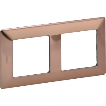 Рамка LEGRAND Valena LIFE "Медь", 2-постовая универсальная, красный