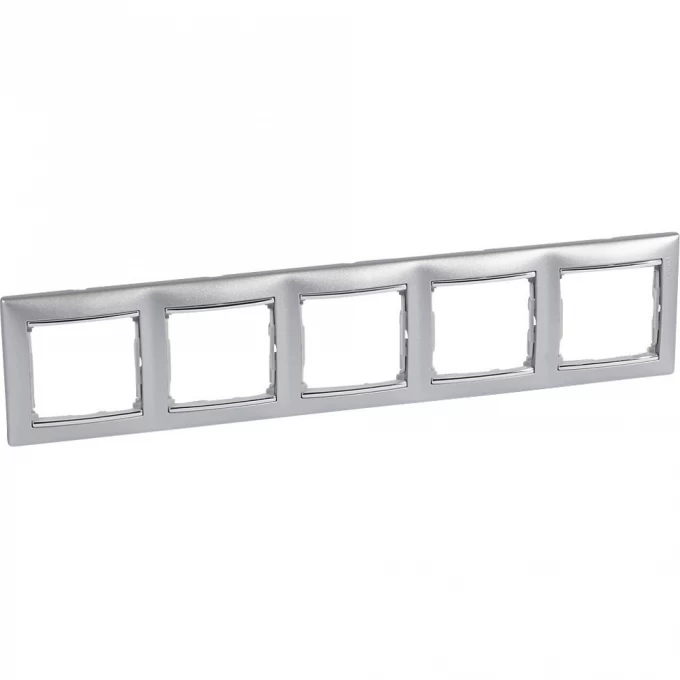 Рамка LEGRAND Valena 5 постов алюминий/серебряный штрих 770355 Рамка LEGRAND Valena 5 постов алюминий/серебряный штрих 770355