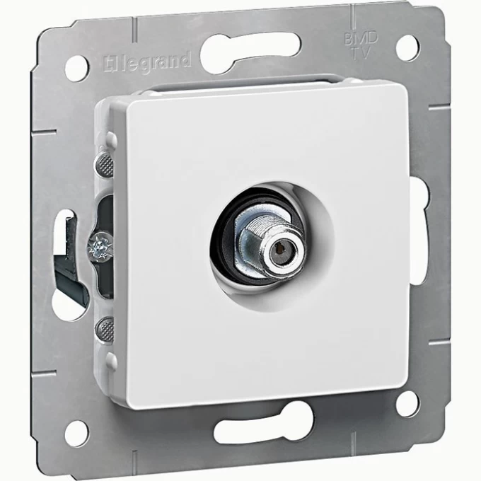 ТВ розетка LEGRAND Cariva тип F 14/1,5 дБ 2400 МГц белый 773699 ТВ розетка LEGRAND Cariva тип F 14/1,5 дБ 2400 МГц белый 773699