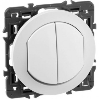 Переключатель LEGRAND Celiane - двухклавишный - IP 44, белый