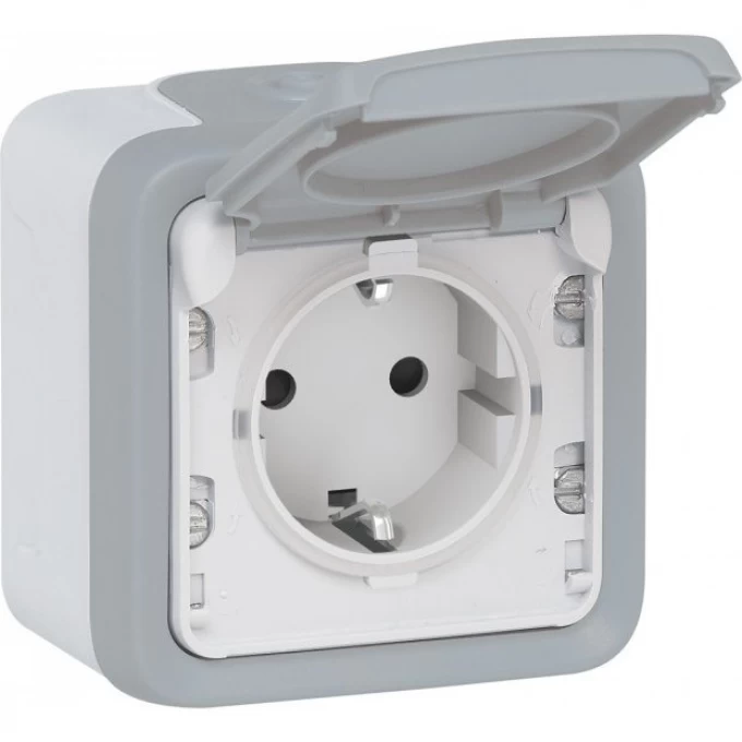 Розетка LEGRAND Plexo с заземлением 16 A, с винтовыми зажимами, IP55, серый 69733 Розетка LEGRAND Plexo с заземлением 16 A, с винтовыми зажимами, IP55, серый 69733