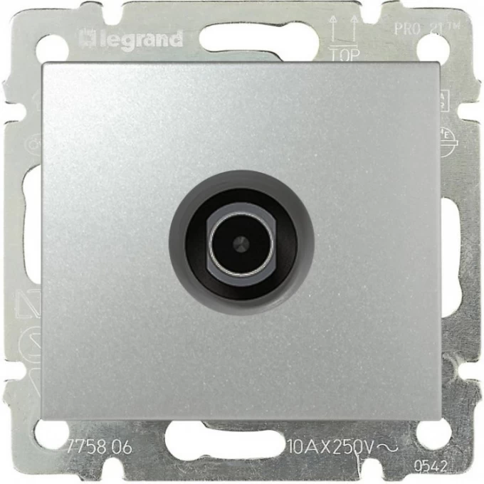 ТВ розетка LEGRAND Valena оконечная 10 дБ 2400 МГц алюминий 770130 ТВ розетка LEGRAND Valena оконечная 10 дБ 2400 МГц алюминий 770130
