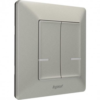 Умный беспроводной выключатель LEGRAND Valena Life with NETATMO 2-клавишный, алюминий
