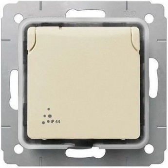 Розетка LEGRAND Cariva 2К+3 с защитными шторками IP 44 16 А 250 В слоновая кость