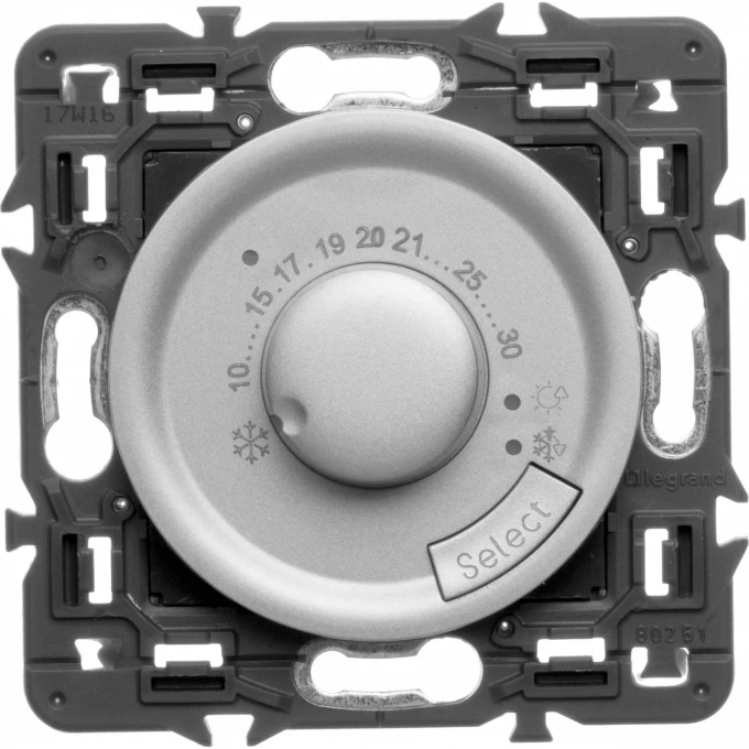 Термостат LEGRAND Celiane титан SET-1-067405-04 Термостат LEGRAND Celiane титан SET-1-067405-04