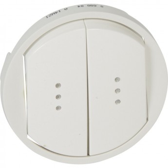 Выключатель LEGRAND Celiane 2-клавишный с подсветкой IP44 белый